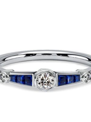 Vintage Bezel Set Wedding Ring for Women - 925 Sterling Silver