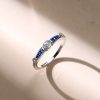 Vintage Bezel Set Wedding Ring for Women - 925 Sterling Silver