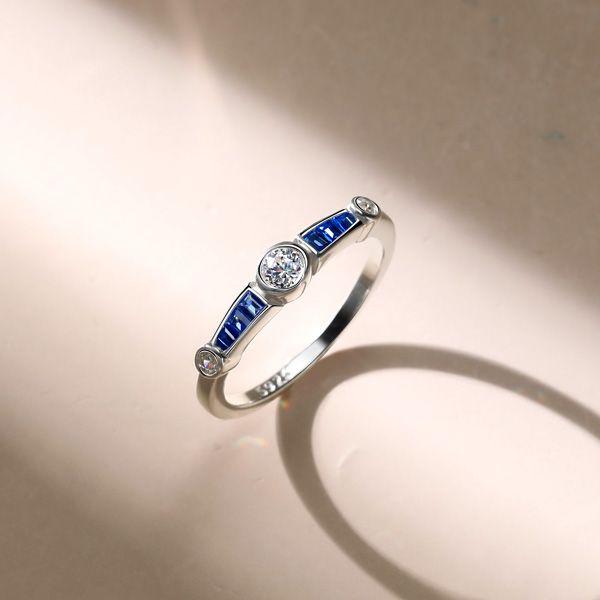 Vintage Bezel Set Wedding Ring for Women - 925 Sterling Silver