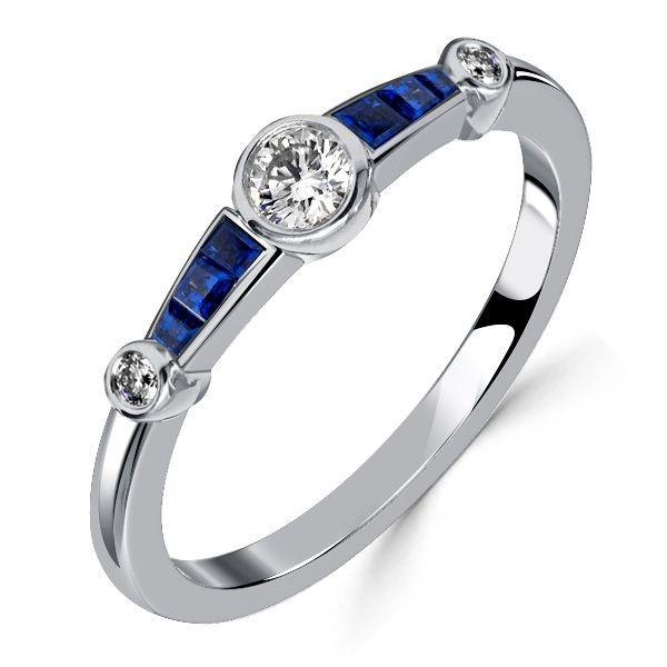 Vintage Bezel Set Wedding Ring for Women - 925 Sterling Silver
