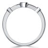Vintage Bezel Set Wedding Ring for Women - 925 Sterling Silver
