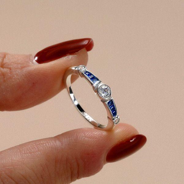 Vintage Bezel Set Wedding Ring for Women - 925 Sterling Silver