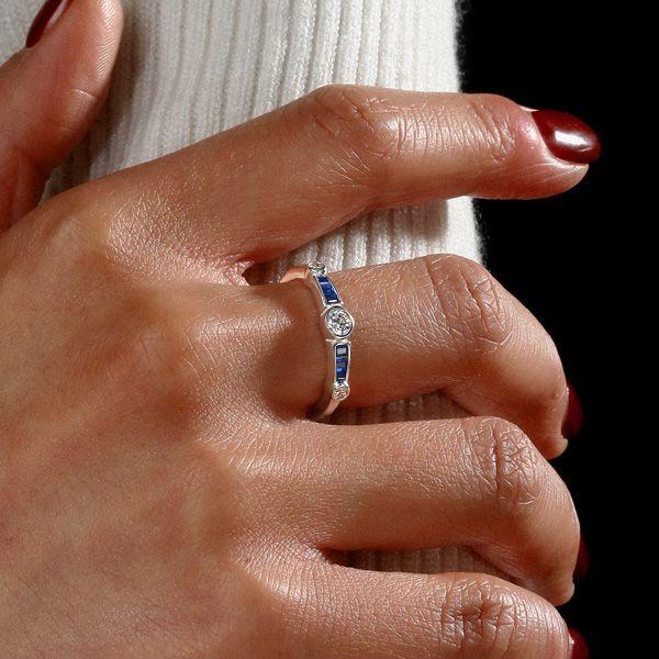 Vintage Bezel Set Wedding Ring for Women - 925 Sterling Silver