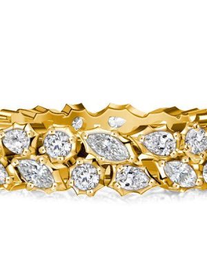 Eternity Wedding Band Multi Cut Posey Ring - Sterling Silver