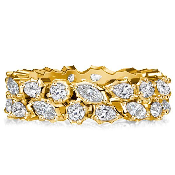 Eternity Wedding Band Multi Cut Posey Ring - Sterling Silver