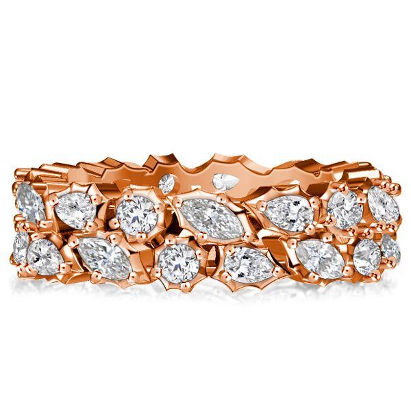 Eternity Wedding Band Multi Cut Posey Ring - Sterling Silver