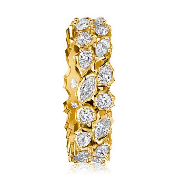 Eternity Wedding Band Multi Cut Posey Ring - Sterling Silver