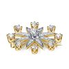 Antique Star Brooch - Round Cut, Two-Tone 925 Sterling Silver Brooch - Vintage Style