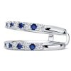Round Cut White and Blue Sapphire Enhancer Wedding Band in Sterling Silver