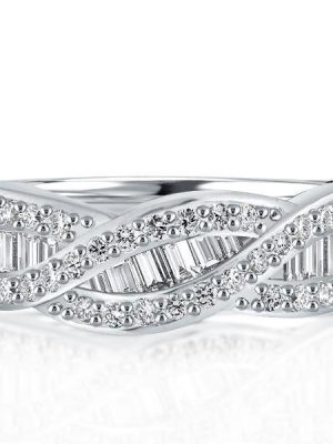 Infinity Twist Wedding Band - 925 Sterling Silver, 2.75 CT. TW.