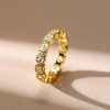 Bezel Set White Cushion Cut Eternity Wedding Band for Women in Sterling Silver