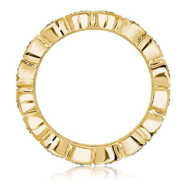 Bezel Set White Cushion Cut Eternity Wedding Band for Women in Sterling Silver