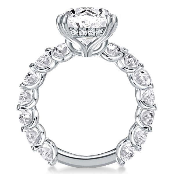 Pear & Round Cut Sterling Silver Engagement Ring - 0.75 Carat