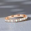 Opal & White Round Eternity Wedding Band in Sterling Silver for Women