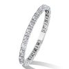 Stacked Design Baguette Tennis Bracelet for Women in Rhodium Plated Sterling Silver
