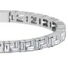Stacked Design Baguette Tennis Bracelet for Women in Rhodium Plated Sterling Silver