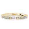 18K Gold Plated Sterling Silver Half Eternity Baguette Wedding Band (1.50 CT. TW.)