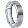 Tungsten Wedding Band for Men - Silver 6MM Comfort Fit Ring