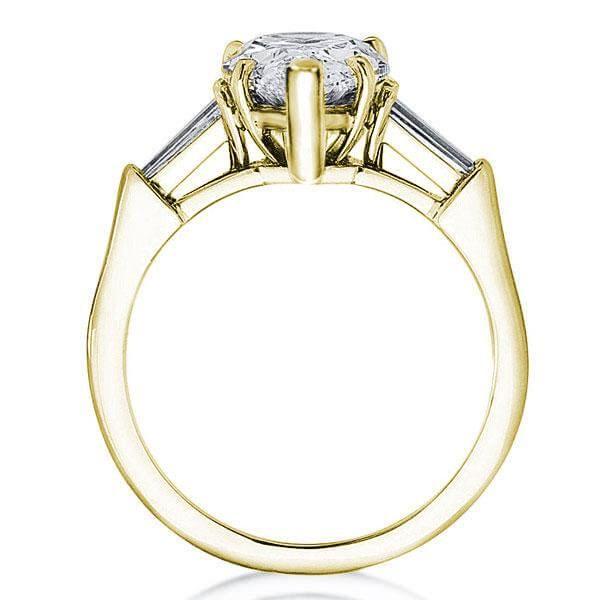 Pear-Shaped White Sapphire Three Stone Engagement Ring in 18K Gold Plated Sterling Silver