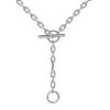 Sterling Silver 3 Ring Chain Lariat Necklace for Women - Adjustable Length