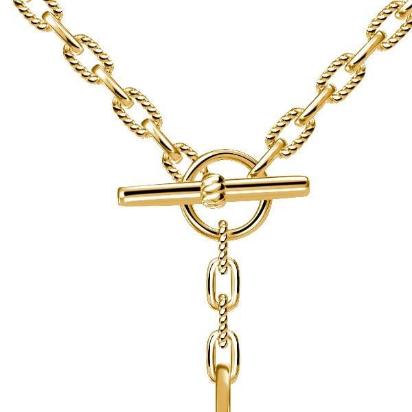 Sterling Silver 3 Ring Chain Lariat Necklace for Women - Adjustable Length