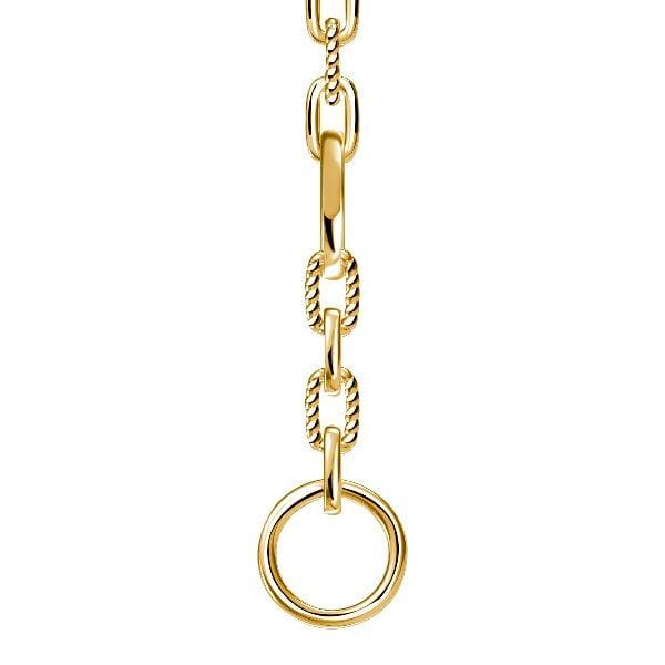 Sterling Silver 3 Ring Chain Lariat Necklace for Women - Adjustable Length