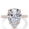Rose Gold Pear Cut Engagement Ring - 4.5 Carat Simulated Diamond