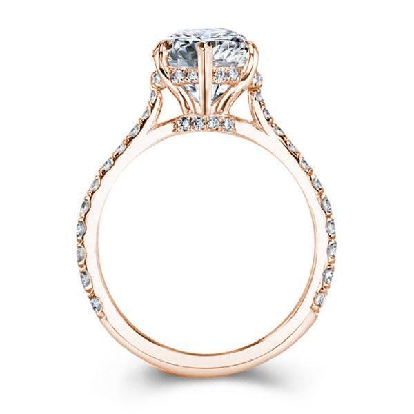 Rose Gold Pear Cut Engagement Ring - 4.5 Carat Simulated Diamond