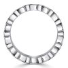 Channel Set White and Blue Sapphire Eternity Band Ring in Sterling Silver