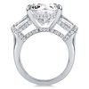 Emerald Cut Three Stone Engagement Ring - 925 Sterling Silver