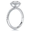 Round Halo Engagement Ring - 925 Sterling Silver, 2.75 CT Center Stone
