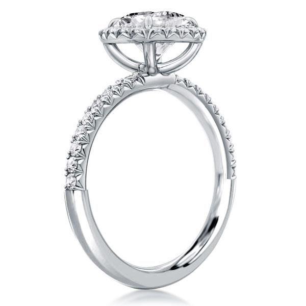 Round Halo Engagement Ring - 925 Sterling Silver, 2.75 CT Center Stone