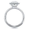 Round Halo Engagement Ring - 925 Sterling Silver, 2.75 CT Center Stone