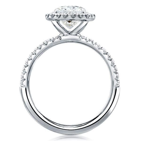 Round Halo Engagement Ring - 925 Sterling Silver, 2.75 CT Center Stone