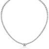 Cushion Cut Eternity Necklace for Women in 925 Sterling Silver with Rhodium Finish
