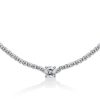 Cushion Cut Eternity Necklace for Women in 925 Sterling Silver with Rhodium Finish