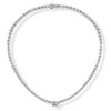 Cushion Cut Eternity Necklace for Women in 925 Sterling Silver with Rhodium Finish