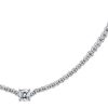 Cushion Cut Eternity Necklace for Women in 925 Sterling Silver with Rhodium Finish