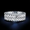 Baguette Cut Eternity Band - Double Row White Sapphire Wedding Ring - Sterling Silver