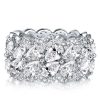 Pear Cut Multi Row Halo Wedding Band in 925 Sterling Silver