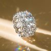 Pear Cut Multi Row Halo Wedding Band in 925 Sterling Silver