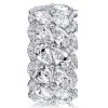 Pear Cut Multi Row Halo Wedding Band in 925 Sterling Silver