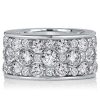 Sterling Silver Round Cut CZ Eternity Wedding Band - 3.92 CT TW