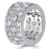 Sterling Silver Round Cut CZ Eternity Wedding Band - 3.92 CT TW