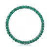 Emerald Green Round Cut Eternity Band in Sterling Silver