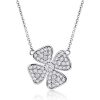 925 Sterling Silver Four Leaf Clover Necklace for Women