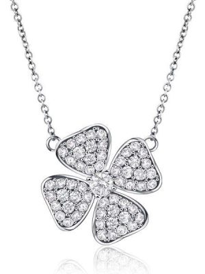 925 Sterling Silver Four Leaf Clover Necklace for Women