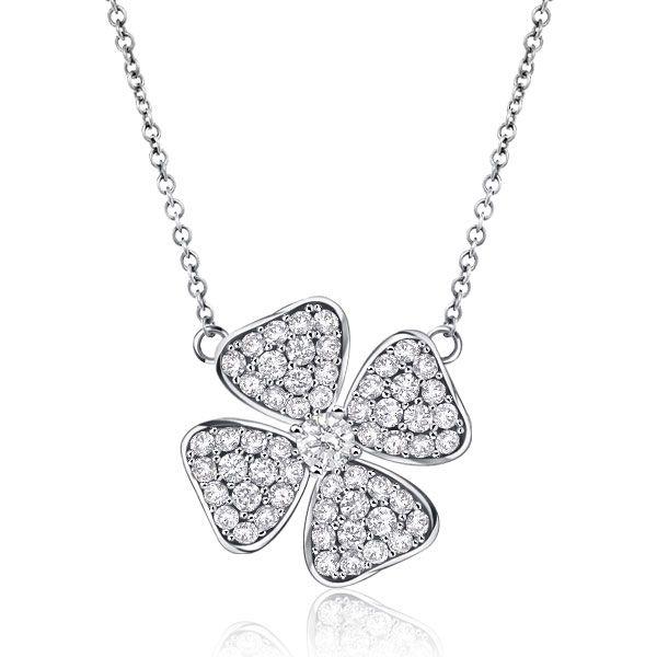 925 Sterling Silver Four Leaf Clover Necklace for Women