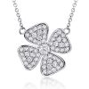 925 Sterling Silver Four Leaf Clover Necklace for Women