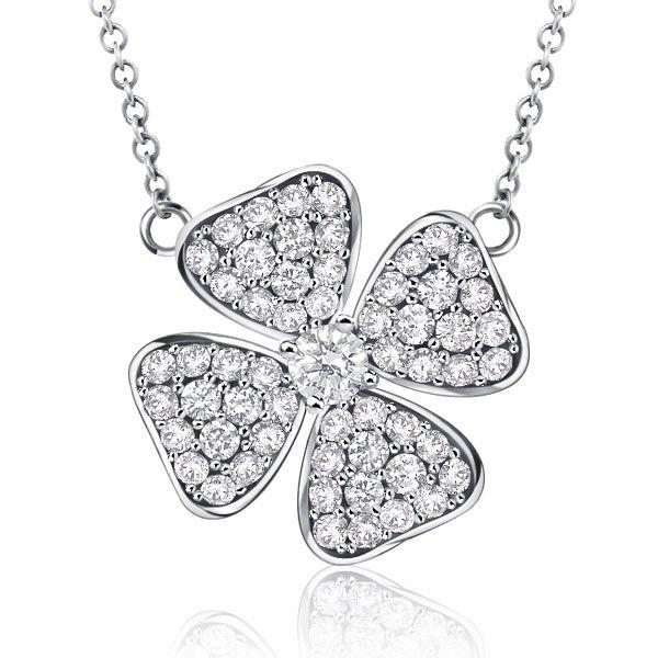 925 Sterling Silver Four Leaf Clover Necklace for Women